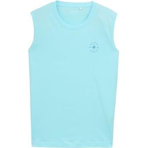 TOM TAILOR Tanktop voor heren, 34921 - Caribbean Turquoise, XS