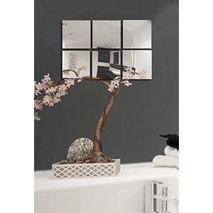 MSV 6 stuks zelfklevende spiegels aluminium en glas