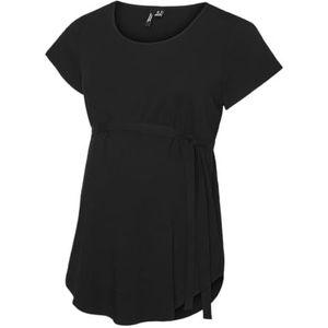 MAMA.LICIOUS - VMMBELLA SS TOP WVN GA NOOS - T-shirt - Zwart - Viscose - Ronde Hals, Korte Mouwen