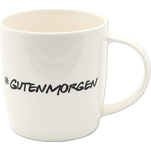 Dekohelden24 Koffiemok koffiekop van porselein - Motief: #GutenMorgen - Afmeting H/Ø: 9 x 8,5 cm, inhoud 300 ml, vaatwasmachinebestendig