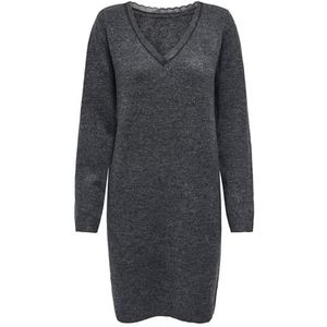Onltammy - Midi-jurk - Gebreid - V-Hals - Lange Mouwen - Regular Fit