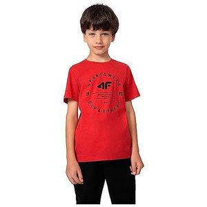 4F JUNIOR T-shirt M294 kleur rood, maat 134 voor heren, Rood, 134