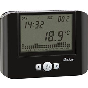 Vemer Thermostaattijdschakelklok Mithos wekelijks programmeerbaar, zwart, VE312500, 1,5 V