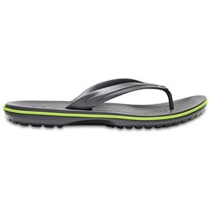 Crocs Crocband Flip Slippers uniseks-volwassene, Graphite/Volt Green, 37/38 EU