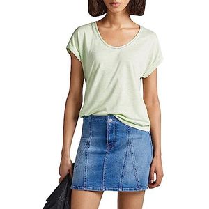 Pepe Jeans Adelaide T-shirt voor dames, Groen (Bleach Green), XS