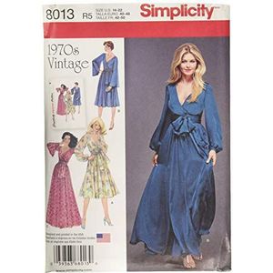 Simplicity 8013 1970's Vintage Fashion Jurk Naaipatronen, maten 14-22