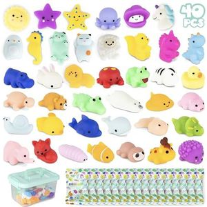 Mochi Squishy Speelgoed Feestzakvullers Kinderen 40 Stuks - BONNYCO | Feestartikelen, Feestzakvullers Kinderen Unisex, Knijpbaar Fidget Speelgoed | Pinata Vuller Verjaardagen Meisjes en Jongens Kawaii
