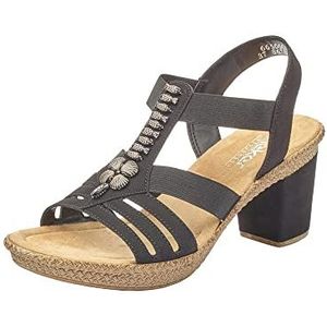 Rieker Damessandalen met riempjes, Romeinse sandalen, zwart zwart 00, 39 EU