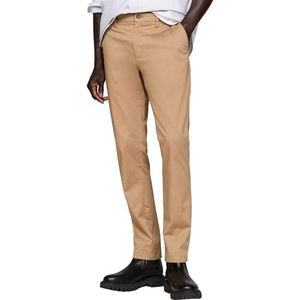 Tommy Hilfiger Heren chino broek Chino Bleecker Printed Structuur Slim Fit, kaki (safari canvas), 28W / 34L