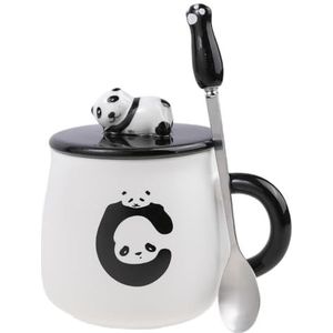 lachineuse PANDA COLLECTION mok – Panda Style – met deksel en lepel – inhoud:
