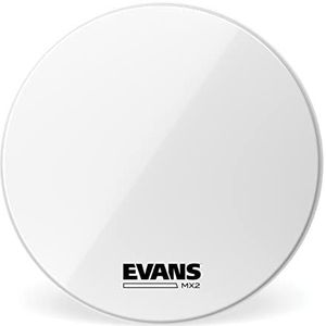 Evans BD18MX2W 45,72 cm (18 inch) basedrumvel markering met dempingsring, White 0,19 mm
