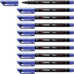 Overheadstift - STABILO OHPen universal - permanent fijn - 10 stuks - blauw