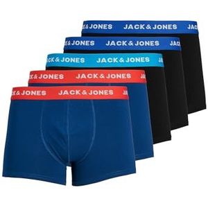 JACK & JONES boxershorts voor heren, pak van 5, Blauw (Surf The Web Detail: Surft The Web/Estate Blue/Blue Jewel), L