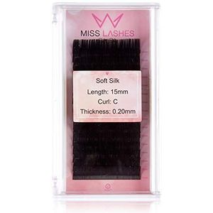 Miss Lashes Zachte zijde 1:1 Techniek 0,20 - C - 15 mm Wimpers 32 g