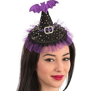 Carnival Toys 6187 hoed zwart met lila decoratie, fluweel, één maat