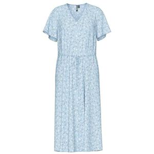 Pcnya Ss V-hals Midi Dress Bc, Cashmere Blue, XL