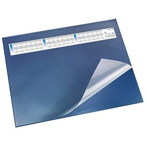 Läufer 44655 Durella DS bureauonderlegger met transparante onderlegger en kalender, antislip bureauonderlegger, 52 x 65 cm, blauw