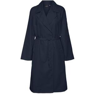 VERO MODA VMNEEL Long Trenchcoat voor dames, Navy Blazer, XS, navy blazer, XS