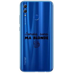 Zokko Beschermhoes voor Huawei Honor 10 Lite Jamais ohne Meine Blonde – zacht transparant inkt zwart