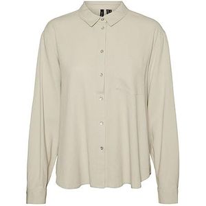 VERO MODA Vmjesmilo Ls Shirt WVN Ga Noos Blouse voor dames, Zilvervoering., M