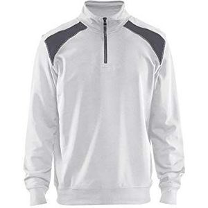 Blaklader 335311581094L sweater met halve rits 2-kleurig, wit/grijs, maat L