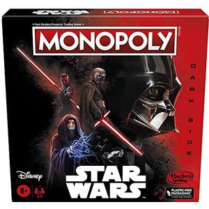 Monopoly: Disney Star Wars Donkere kant van de macht bordspel voor gezinnen, spel voor kinderen, Star Wars cadeau (Engelse versie)