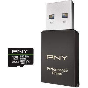 PNY - microSDXC 128GB PRO Elite - Geheugenkaart - Class 10 U3 V30 - Tot 200MB/s