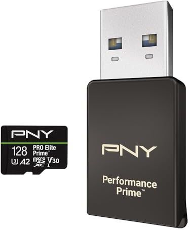 PNY - microSDXC 128GB PRO Elite - Geheugenkaart - Class 10 U3 V30 - Tot 200MB/s