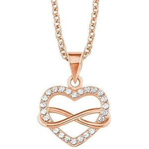 s.Oliver Collier Met Hanger 925 Sterling Zilveren Dames Collier, Met Cubic Zirkonia Synth., 42+3 cm, Rosékleurig, Infinity, Wordt Geleverd In Sieraden Geschenkverpakking, 2020988