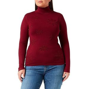 Sidona Dames Dames Rolkraag-gebreide trui 10430489, kersenrood, M/L, kersenrood, M/L