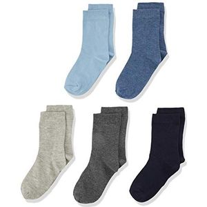 Minymo 5 paar sokken in verschillende kleuren sokken, meerkleurig (Dark Navy 778), 35-38 (maat fabrikant: 35 8) jongens, meerkleurig (Dark Navy 778)
