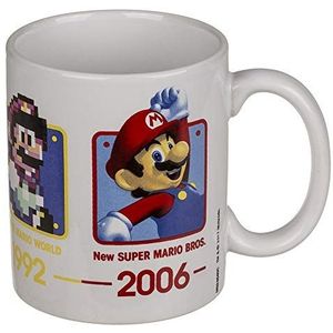 Out of the blue 78/8328 keramische beker, Super Mario, voor ca. 325 ml, H: 10 cm, keramiek, blauw