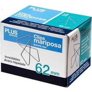 Plus Office Claps Mariposa Makro Grote / 12UD punaises en clips