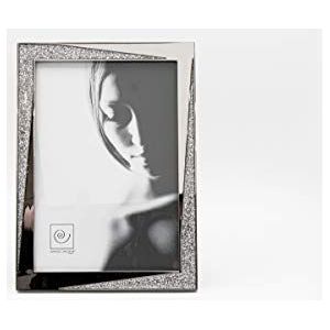 Mascagni M608, metalen fotolijst met glitter - zilveren golvenbereik, 10x15cm/6x4 inch