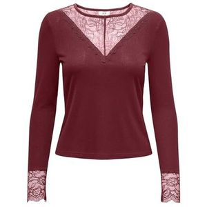 Jdy Roxy L/S Lace Top JRS Noos, Cabernet, S