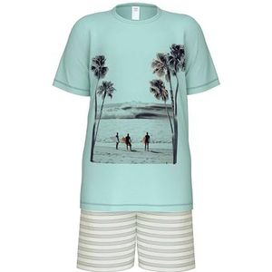 CALIDA Kids Surf Pyjamaset voor jongens, Glacier Blue, 128 cm
