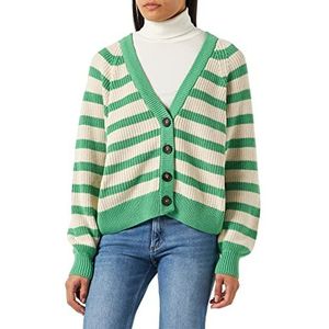 Part Two Dames Sera Relaxed Fit Vest met lange mouwen, Greenbrair Streep, M