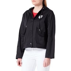 Love Moschino Dames jas met capuchon, zwart, 46, Zwart, 72