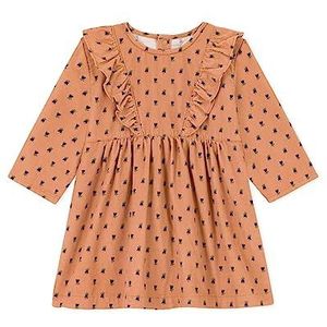 Petit Bateau Babymeisje A08PV jurk met lange mouwen, roze Sienna/meerkleurig, 6 maanden, roze Sienna/meerkleurig, 6 Maanden