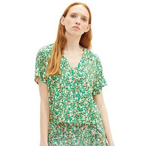 TOM TAILOR Denim Dames 1036844 blouse, 31953-Green Flower Print, XL, 31953 - Green Flower Print