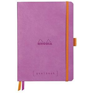 Rhodia 117771C notitieboekje Goalbook (DIN A5, 14,8 x 21 cm, geruit, praktisch en trendy, met zacht deksel, 90 g, ivoorkleurig papier, 120 vellen, elastiek, bladwijzer), 1 stuk, paars