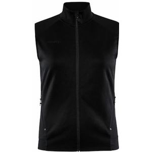 Craft ADV UNIFY VEST | damesvest XS | zwart | licht vest voor dames van gerecycled polyester | loopvest voor dames | met kraag | 2 zakken | damesvest zomer licht, zwart, XS