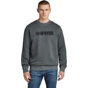 G-STAR RAW Distressed Logo r Sweat, Zwart (Dk Black Gd D24410-d575-b564), M
