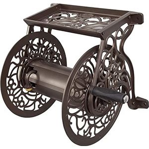 Liberty Garden 704 decoratieve gegoten aluminium wandmontage tuinslanghaspel, houdt 125-voet van 5/8-inch slang - brons