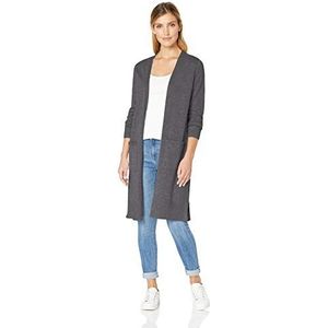 Amazon Essentials Women's Lichtgewicht lang vest (verkrijgbaar in grote maten), Houtskoolzwart, XS