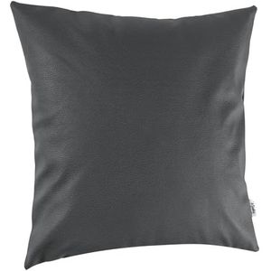 Kussensloop Kunstleer Sierkussen Sofakussen Lederen Kussenslopen Kussen KUMO Grijs 40x40cm zonder vulling