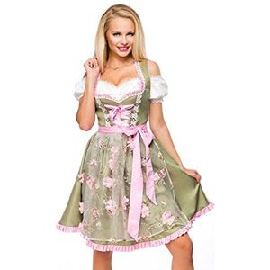Dirndline Kostuum jurk -L- Dirndl Oktoberfest Groen/Roze