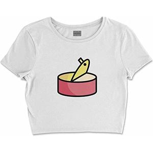 Bona Basics, Digitale print, basic T-shirt voor dames, 100% katoen, wit, casual, bovenstuk voor dames, maat: S, Wit, S courte