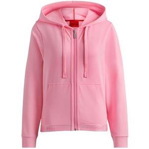 HUGO Dames Sporty Logo Loungewear_Jacket, Medium Pink664, S
