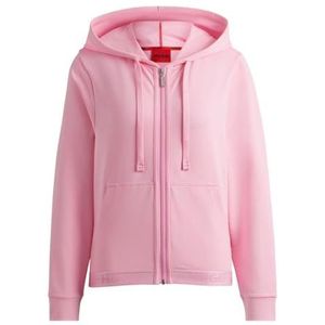 HUGO Dames Sporty Logo Loungewear_Jacket, Medium Pink664, S